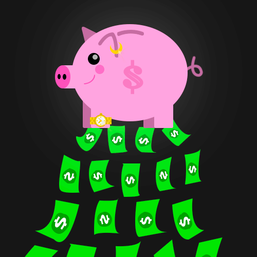 PiggyBank Money Clicker Dollar Tattoo - Level 4 - PiggyBank Money Clicker evolution stage 4 in Piggy Money Clicker game